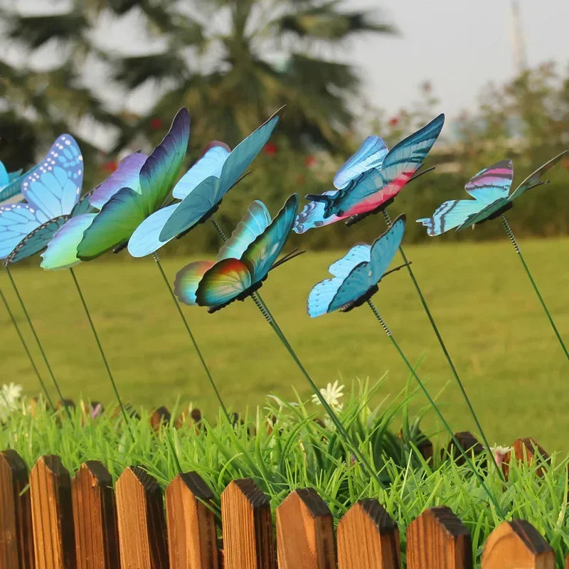12-Piece Colorful Butterfly Garden Stakes – Outdoor Decor Garden Stake Decor Axl