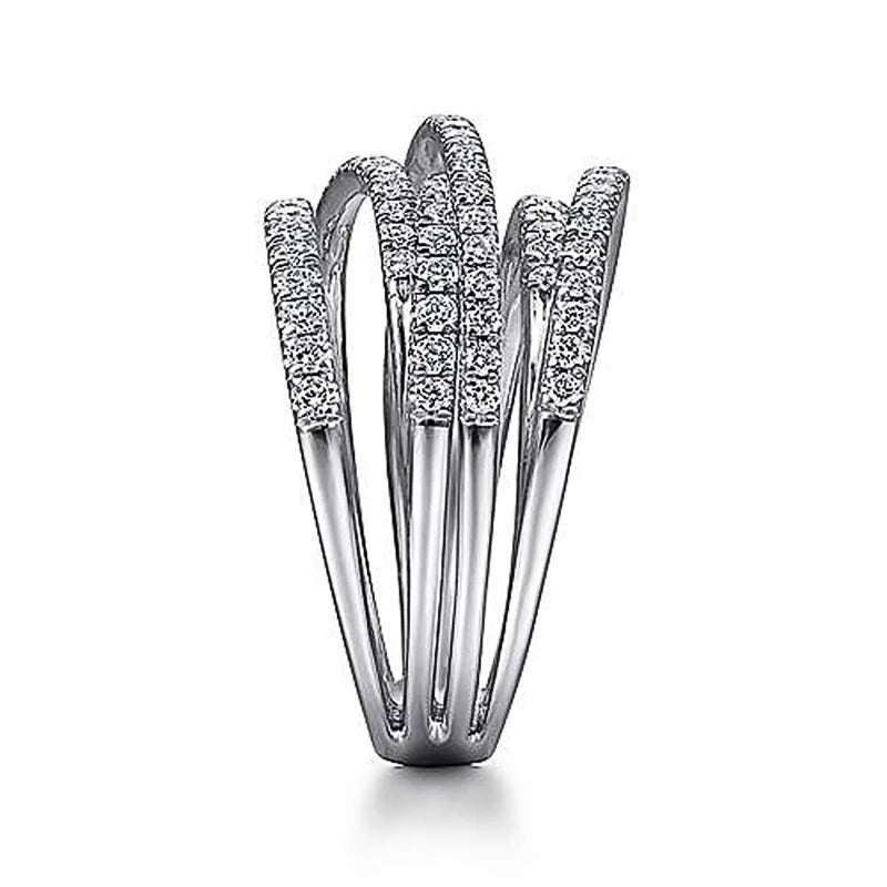 Huitan Silver CZ Stone Women's Fashion Ring – Statement Jewelry Fashion Ring Axl