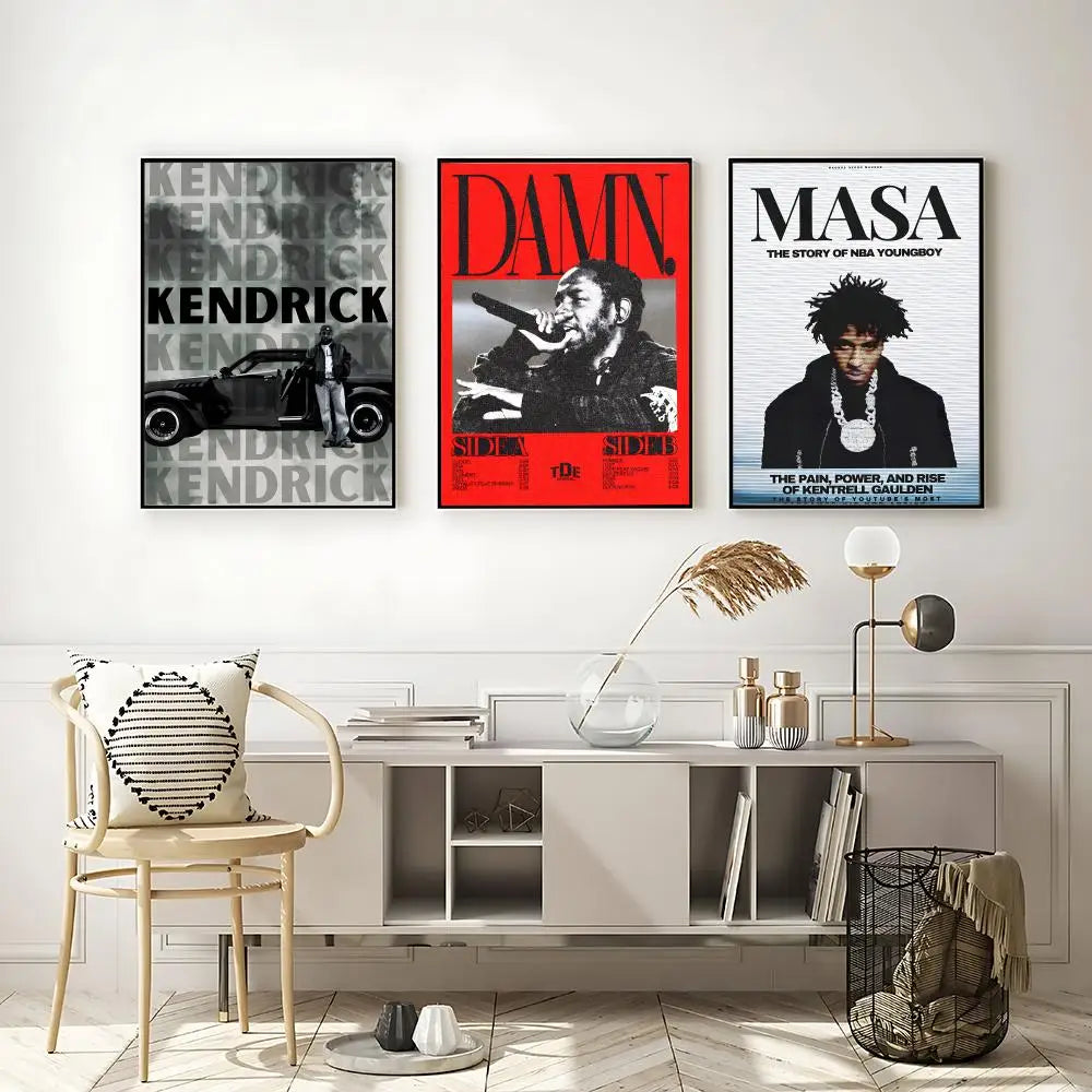 Kendrick Lamar HD Poster – Self-Adhesive Waterproof Wall Art Wall Art Poster Axl
