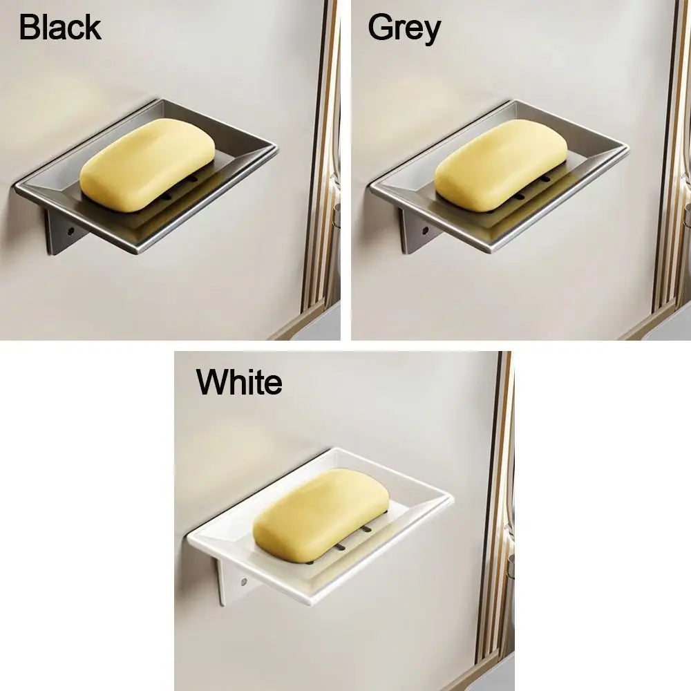 No-Drill Wall Mounted Soap Dish – Space Aluminum Organizer Soap Dish Holder Axl