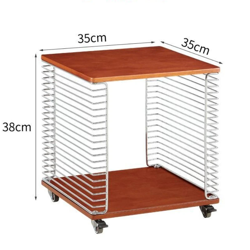 Wooden Movable Coffee Table with Wheels & Storage | 35×35cm Coffee Side Table Axl Coffee table