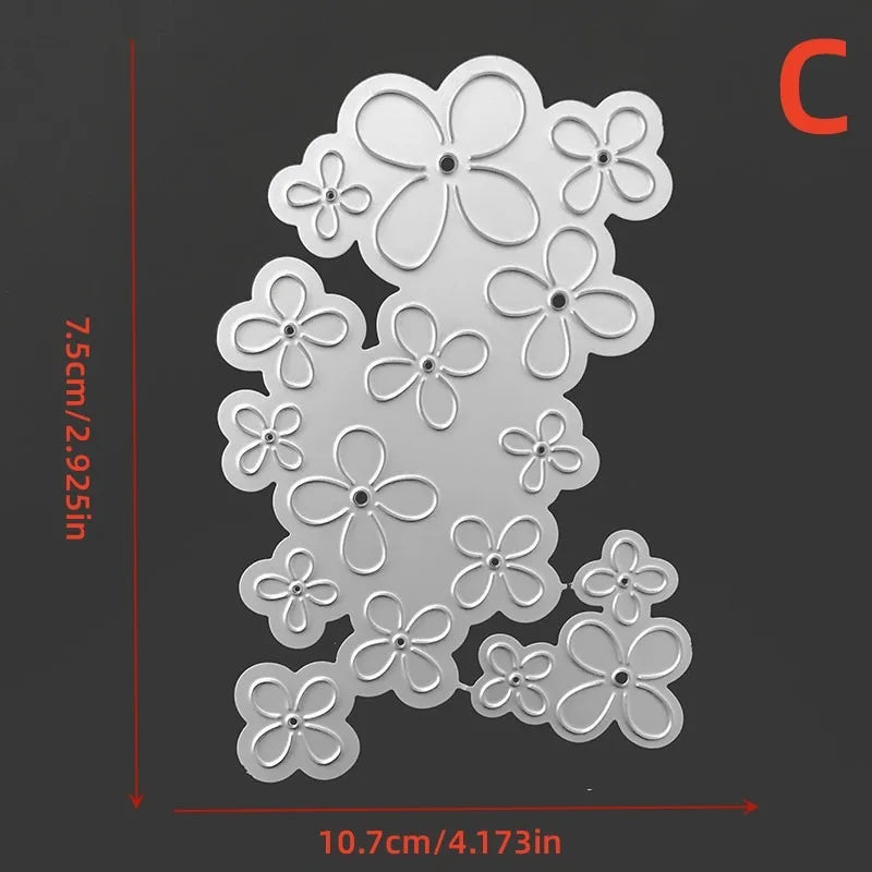 Flower & Leaf Metal Cutting Dies – Scrapbooking & Cards Metal Cutting Dies Axl C