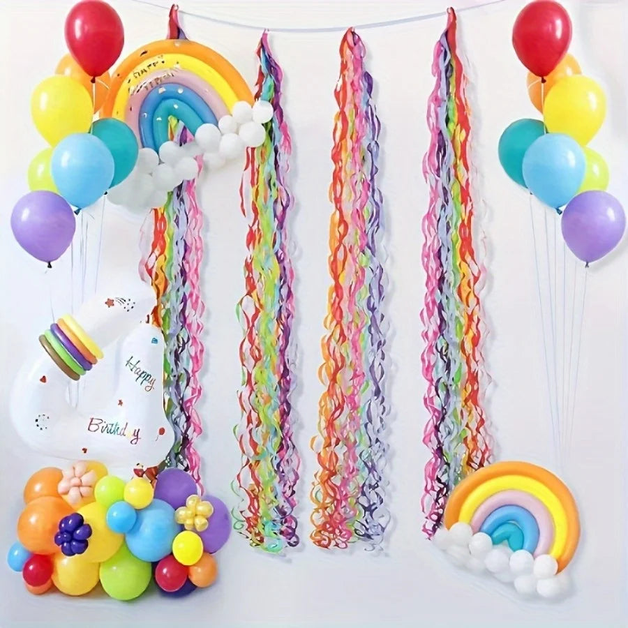 10 Pack Rainbow Spiral Tassel Hanging Streamers | Party Decor Party Hanging Streamers Axl
