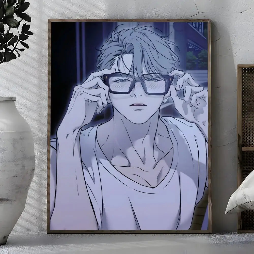 Webtoon BL Art Poster – Self-Adhesive Waterproof Wall Sticker Wall Art Poster Axl White09 30X40cmNoframe