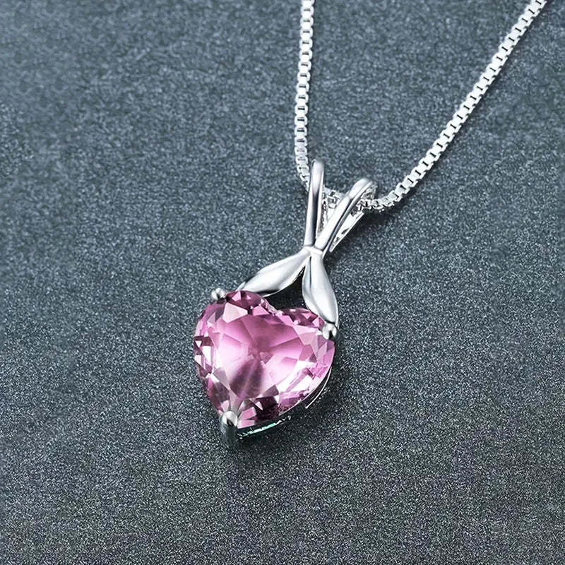 Huitan Heart CZ Pendant Necklace – Women's Fashion Jewelry Pendant Necklace Axl
