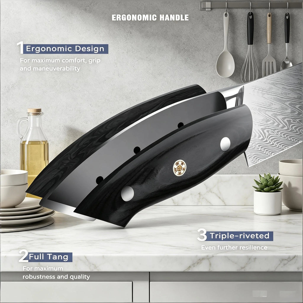 67-Layer Damascus Santoku Knife – Japanese Chef Knife Gift Box Damascus Chef Knife Axl