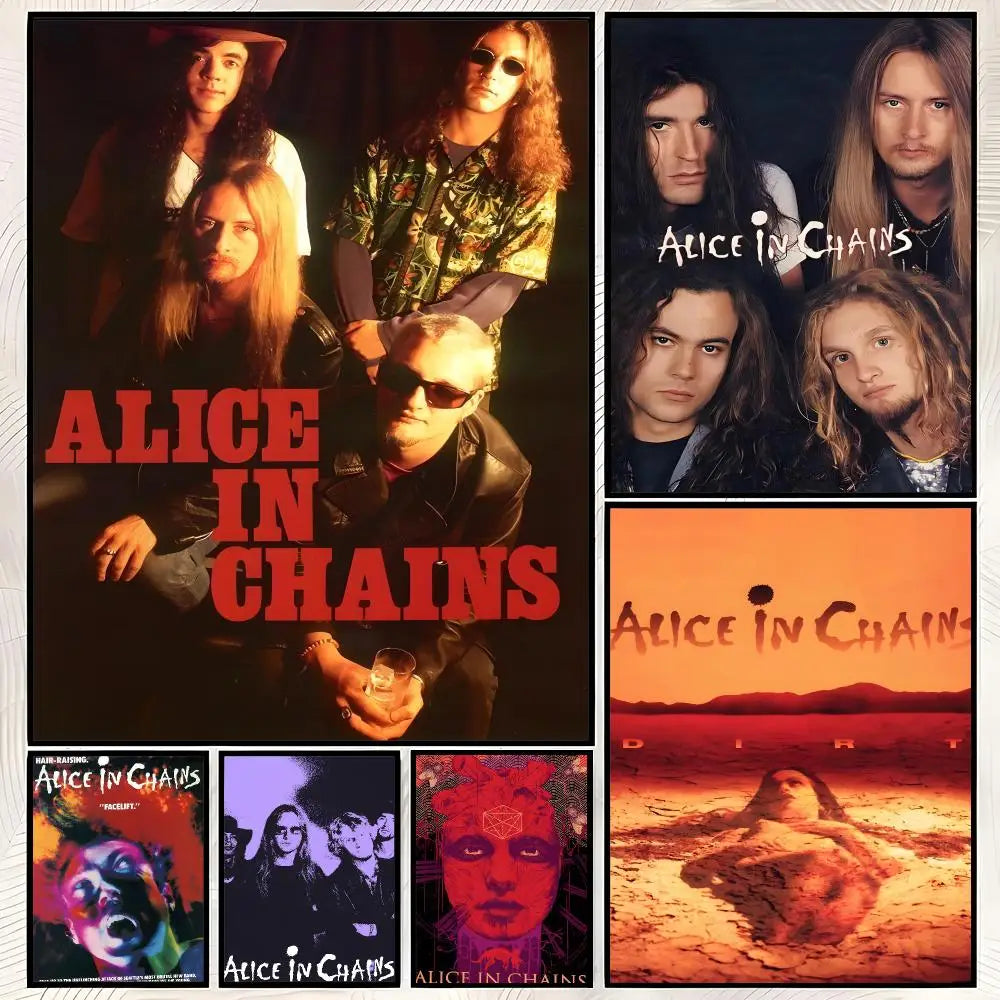 Alice in Chains Wall Poster – Self-Stick HD Waterproof Art Music Wall Poster Axl
