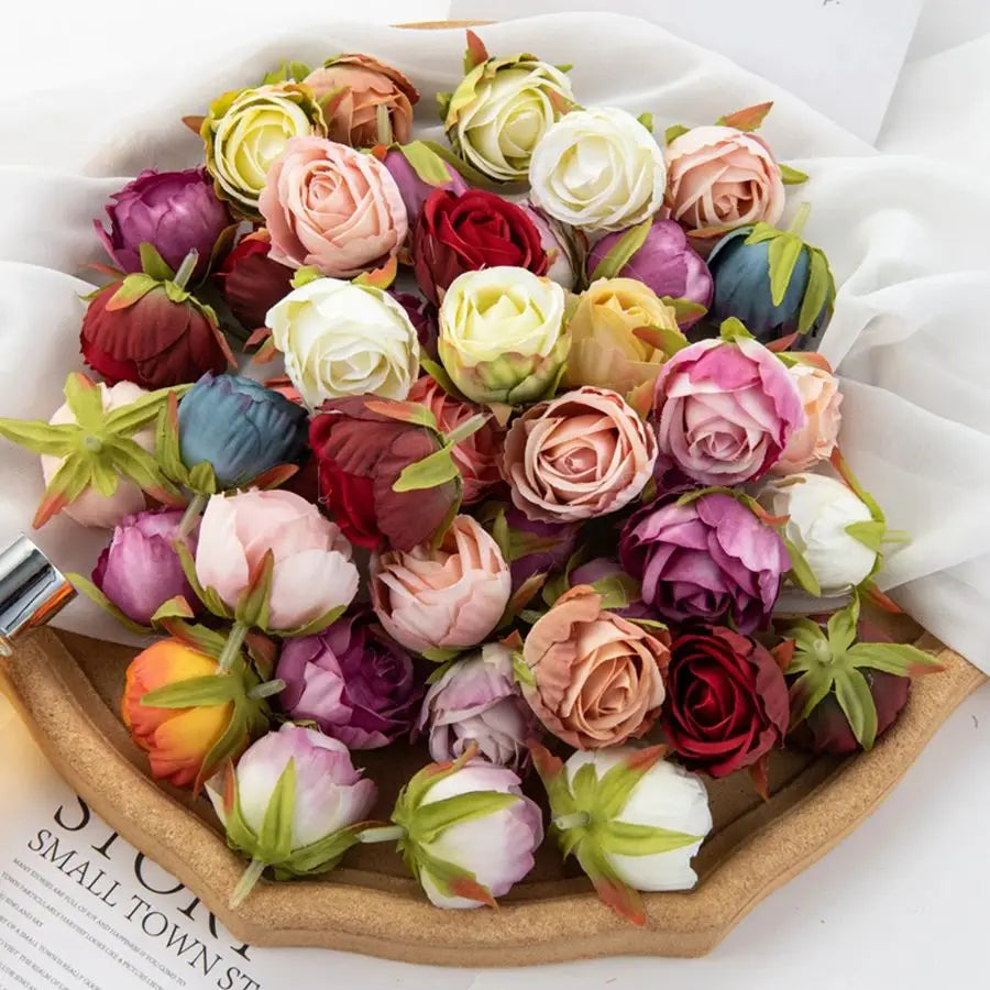 Silk Artificial Rose Heads 10/20 Pcs – Wedding & Home Decor Artificial Silk Flowers Axl MULTI 20 pcs