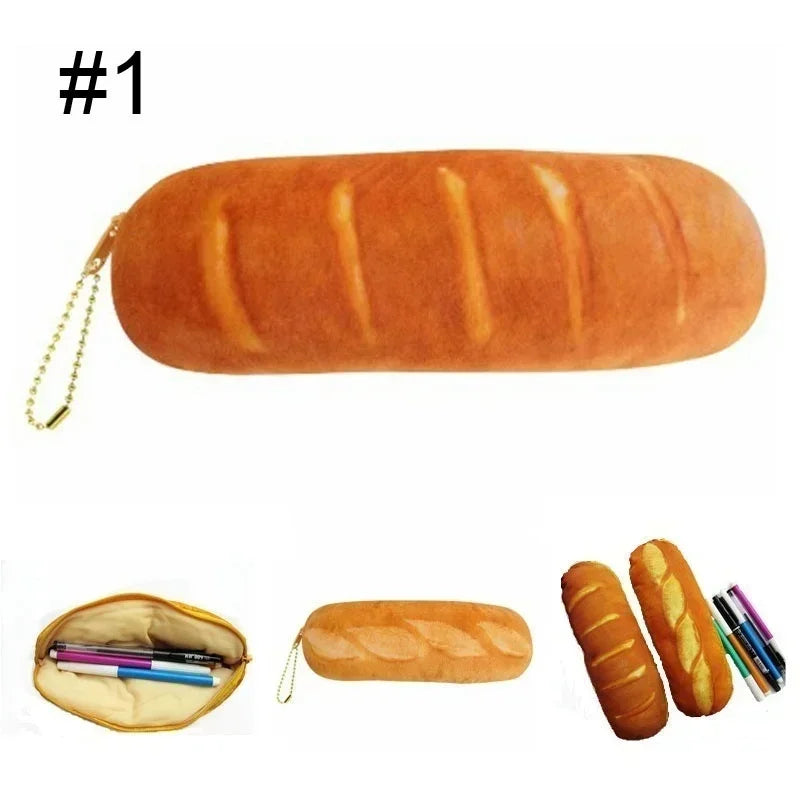 Bread Shaped Pencil Case – Large Capacity Kids Pen Bag Novelty Pencil Case Axl 1