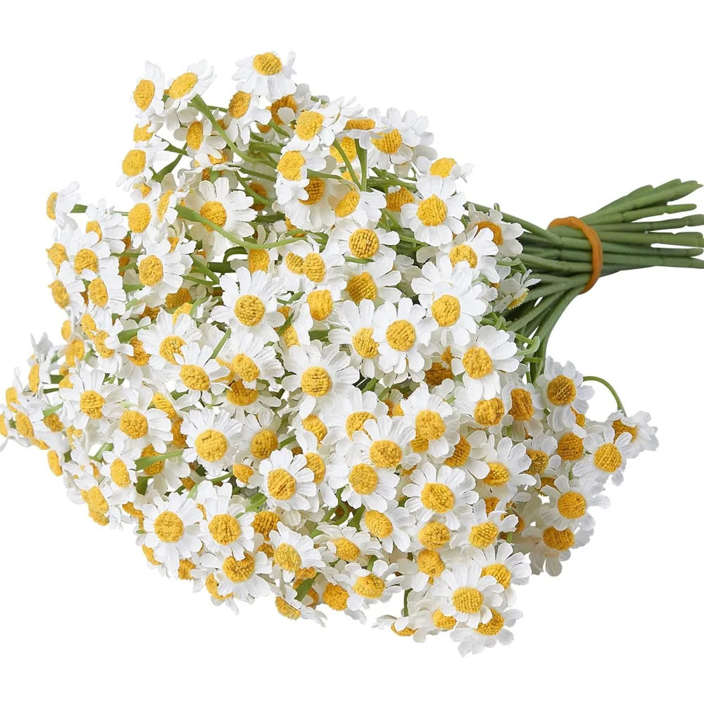 Artificial White Daisy Bouquets – 36 Pcs Fake Spring Flowers Artificial Flower Bouquet Axl Beige 12PCS