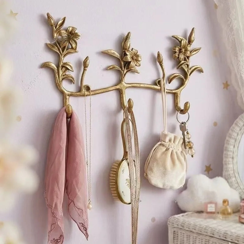Wall Mounted Metal Coat Rack – 3-Hook Gold Minimalist Hanger Wall Coat Rack Axl