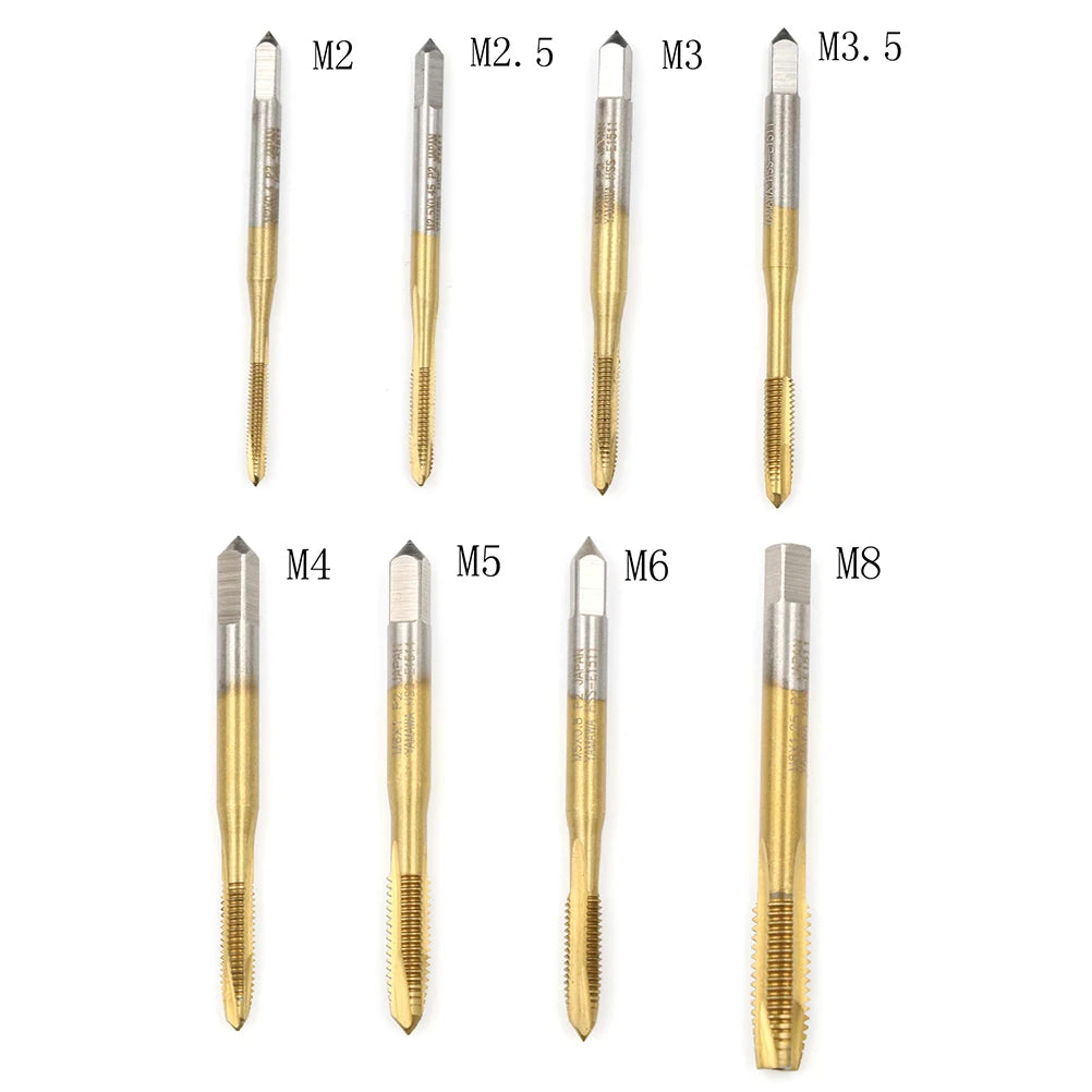 HSS Metric Thread Tap M2–M8 | Straight Flute Screw Tap Tool Thread Tap Tool Axl