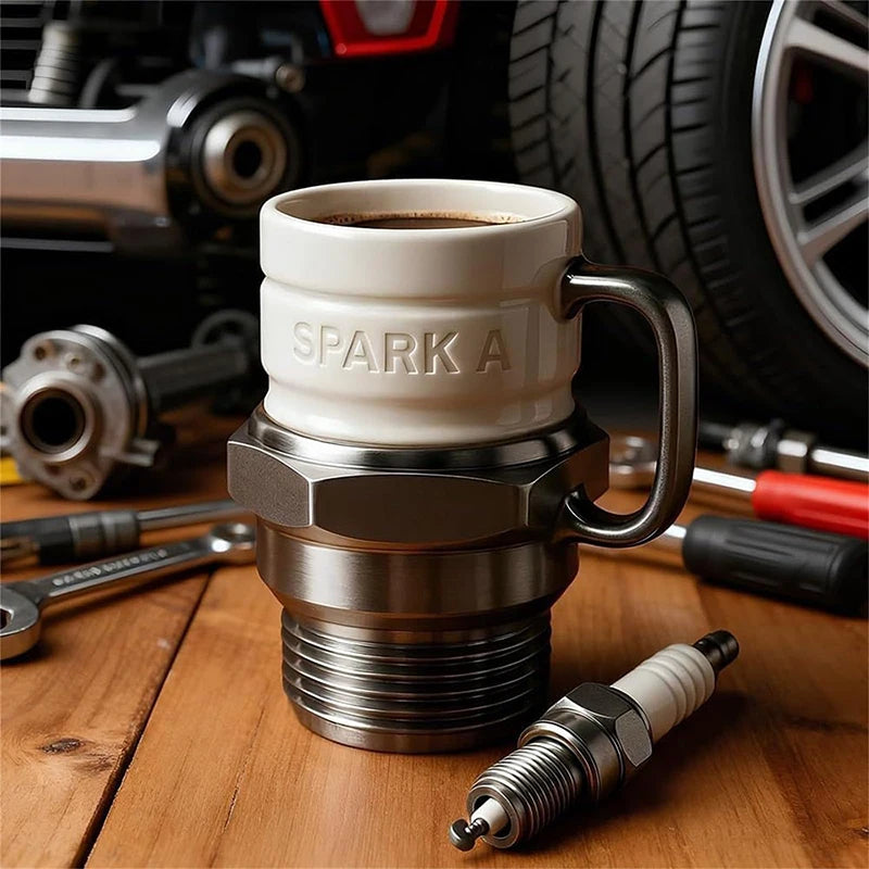 Spark Plug Coffee Mug – Novelty Gearhead Car Lover Gift Novelty Coffee Mug Axl