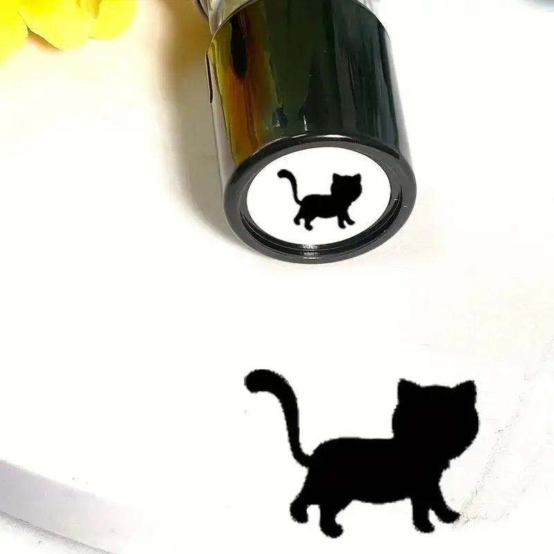 Cute Black Kitten Rubber Stamp – Journal & Scrapbooking DIY Decorative Rubber Stamp Axl A10