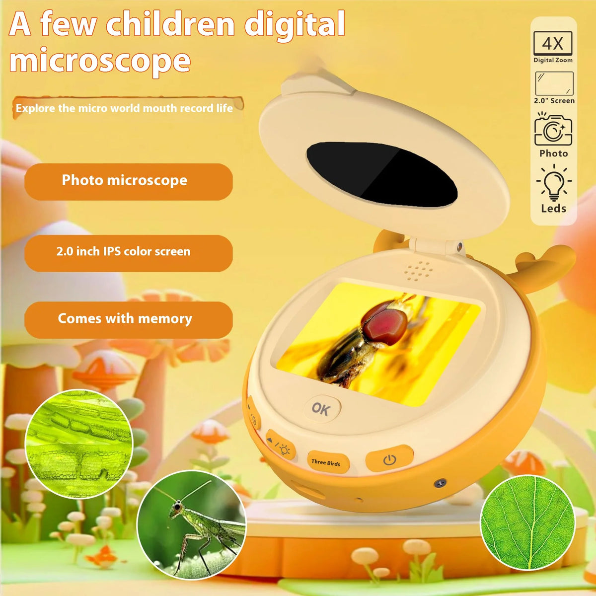 Kids Microscope & Magnifying Glass Set – 500X Outdoor Explorer Kids Science Kit Axl
