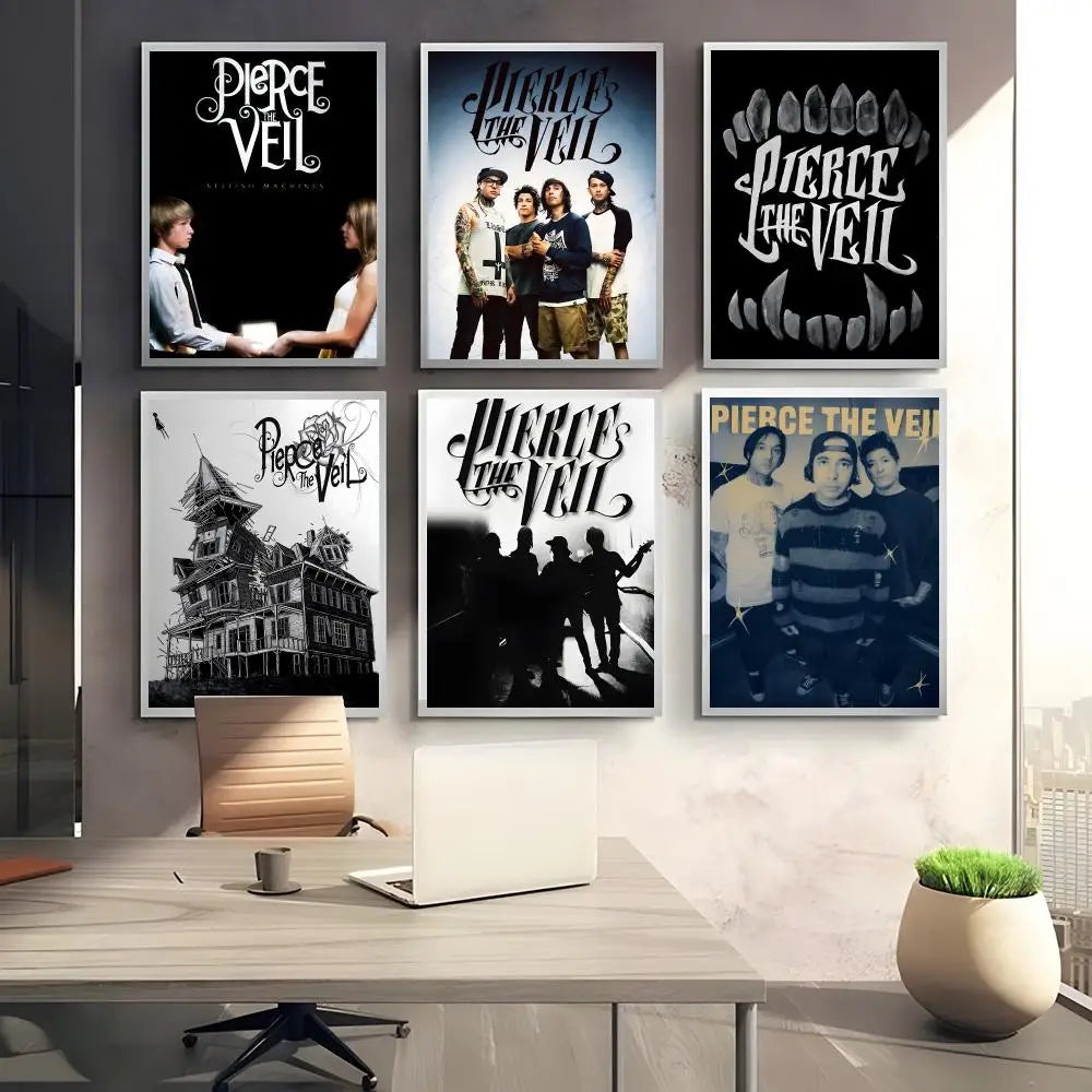 Pierce The Veil Band Poster Self-Adhesive Wall Art Sticker Wall Art Poster Axl