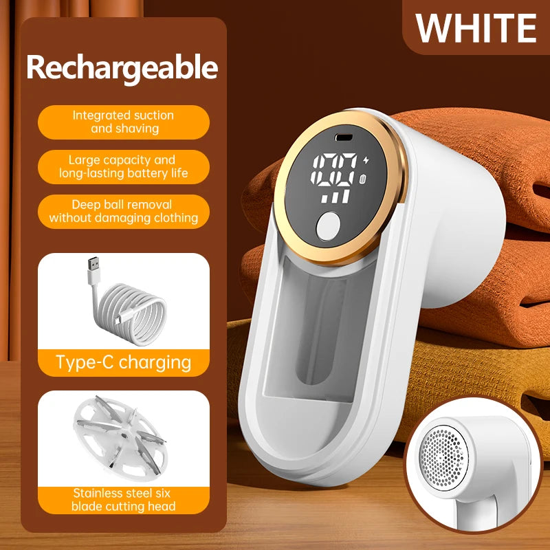 Rechargeable Fabric Shaver & Lint Remover – Sweater Defuzzer Fabric Shaver Axl White