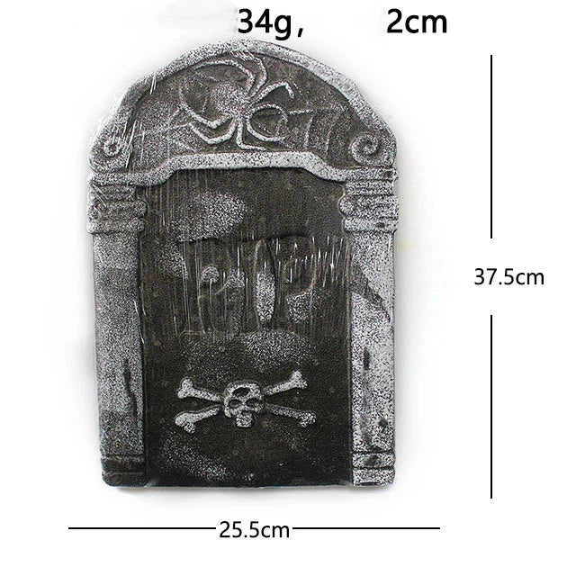 Halloween Foam Tombstone RIP Skull Prop – Waterproof Yard Decor Halloween Prop Axl D