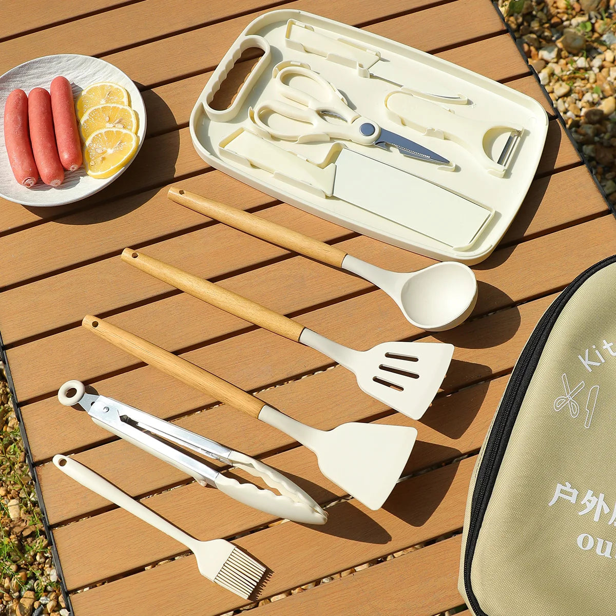Portable Outdoor Picnic Set – Stainless Steel Knife & Cutting Board Outdoor Picnic Set Axl