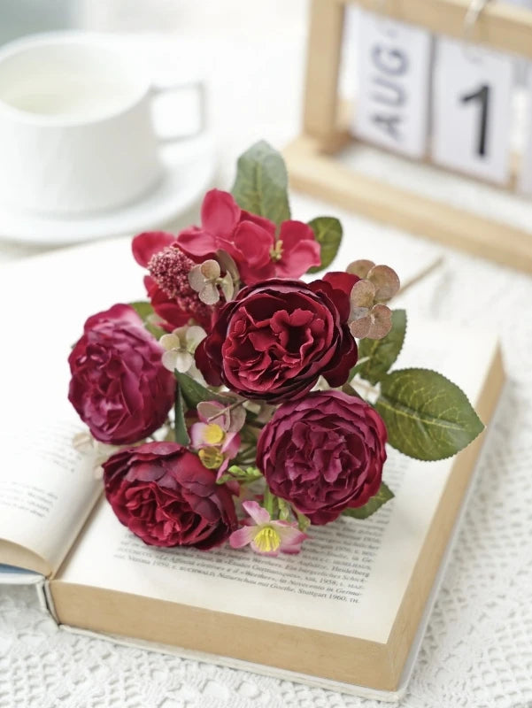 Silk Peony Artificial Flowers – Wedding, Home & Fall Décor Artificial Silk Flowers Axl color 1 1 PC