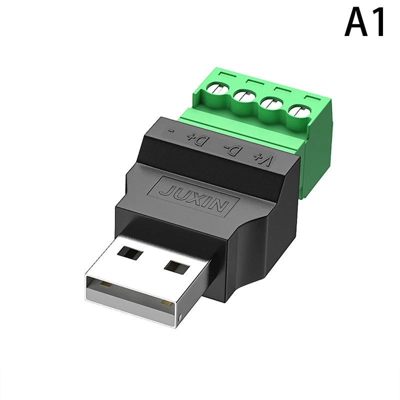 USB 2.0 Type A 4-Pin Male/Female Screw Terminal Connector USB Adapter Connector Axl male