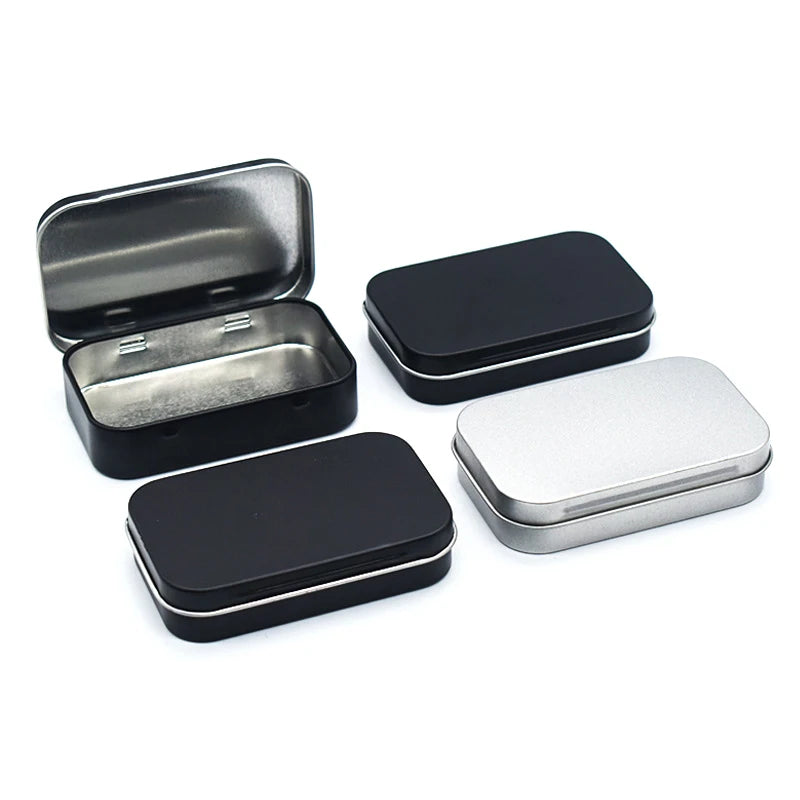 Mini Rectangular Tin Box – Hinged Lid Tinplate Storage Case Tin Storage Box Axl
