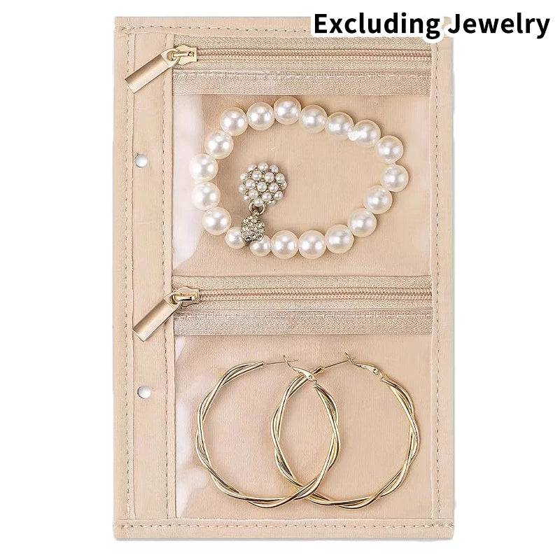 PU Leather Jewelry Storage Book – Zipper Binder & Clear Pockets Jewelry Storage Organizer Axl 2 grid