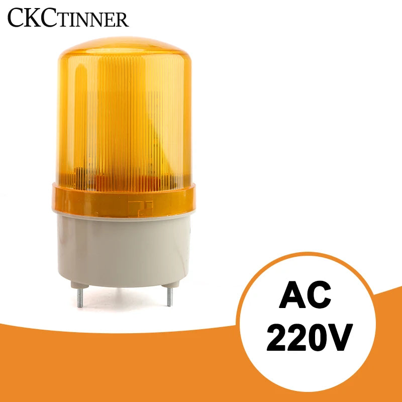 LED Strobe Warning Light & Buzzer 12V 24V 220V – LED-1101J Industrial Warning Light Axl AC 220V yellow