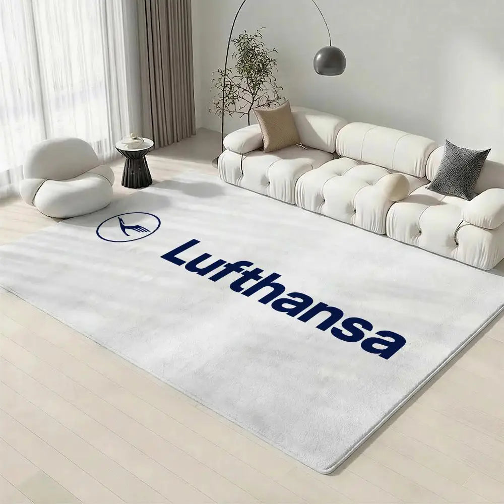 Lufthansa Aviation Flannel Floor Mat – Non-Slip Soft Indoor Rug Flannel Floor Mat Axl