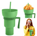 2-in-1 Popcorn Snack & Drink Cup with Handle | KEMORELA Snack Beverage Cup Axl Green 901-1000ml