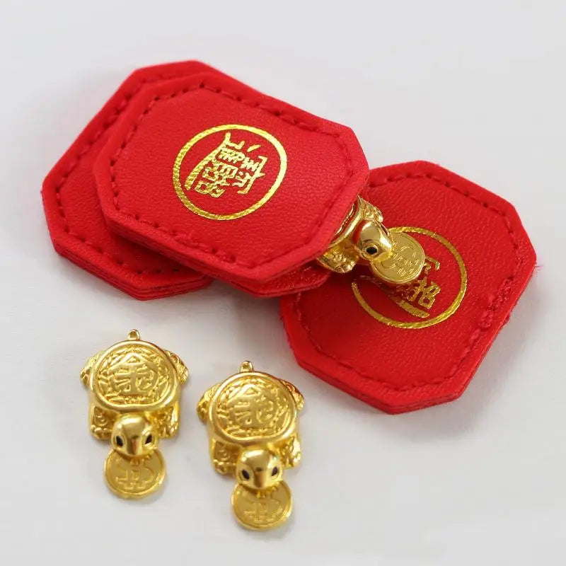 Feng Shui Lucky Turtle Wallet Charm – Gold Money Ornament Lucky Charm Ornament Axl