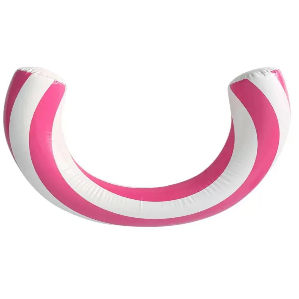U-Shaped Striped Inflatable Pool Float – Arch Swimming Ring Inflatable Pool Float Axl Pink