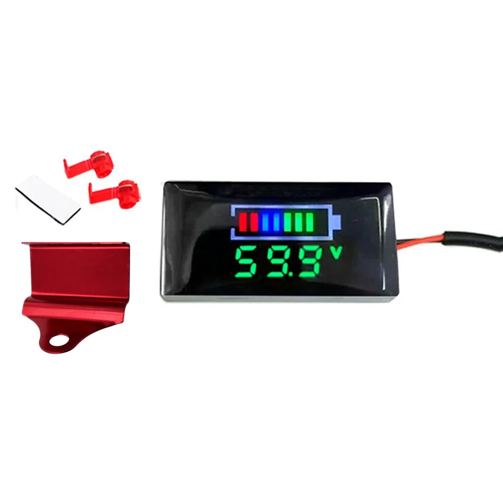 Mini LED Digital Voltmeter DC 12V–150V | Motorcycle & EV Digital Panel Voltmeter Axl Bracket Red green China Mainland