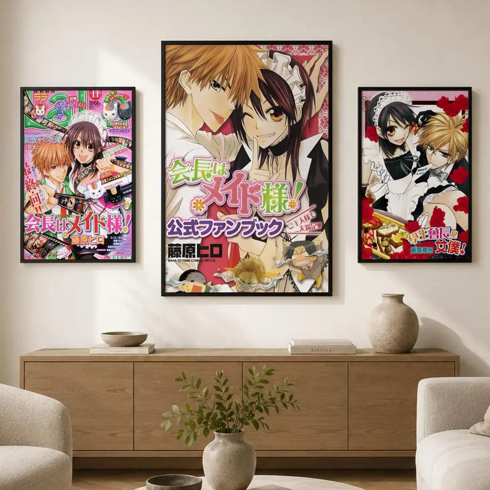 Maid Sama Anime Poster – Waterproof PVC Peel-and-Stick Wall Art Anime Wall Poster Axl