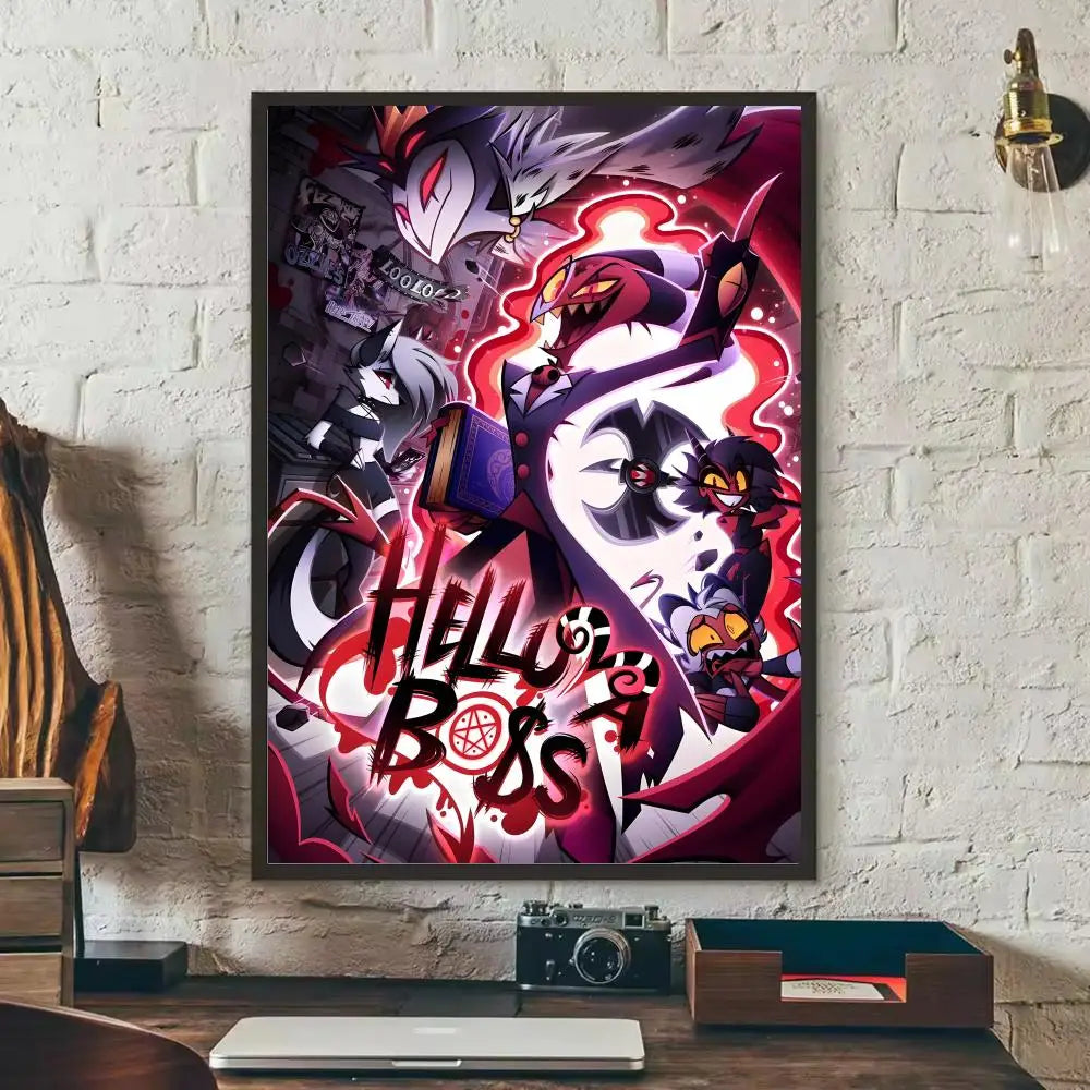 Helluva Boss Anime Wall Poster – Removable Sticker Mural Decal Anime Wall Poster Axl Black3 15X20cmNoframe