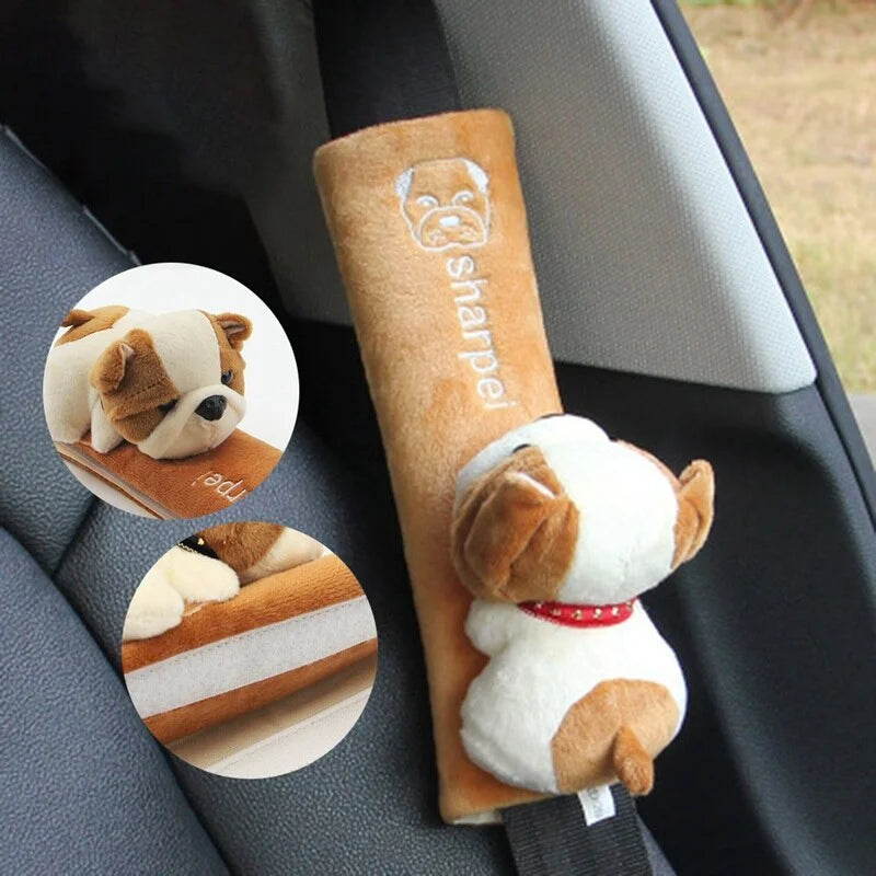 Cute Animal Plush Car Seat Belt Shoulder Pad Cover Universal Seat Belt Cover Axl