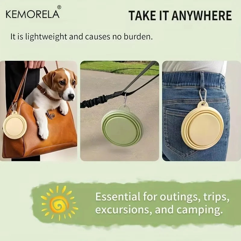 Foldable Dog Travel Bowl – Portable Collapsible Pet Bowl Collapsible Pet Bowl Axl