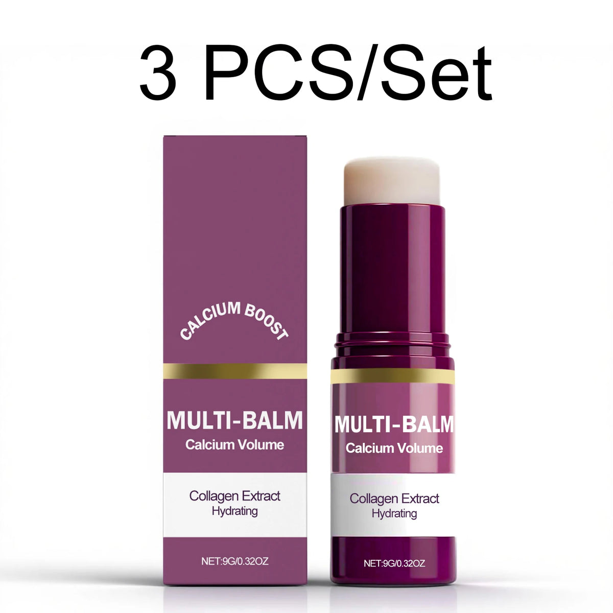 Calcium Multi Balm Stick – Collagen Firming Face & Eye Cream Moisturizing Balm Stick Axl 3 PCS