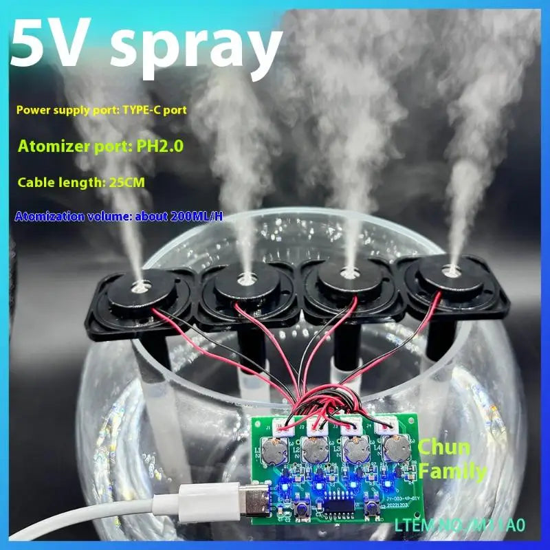 USB-C Mini Humidifier DIY Kit – 4-Spray Mist Maker & Atomizer Humidifier DIY Kit Axl