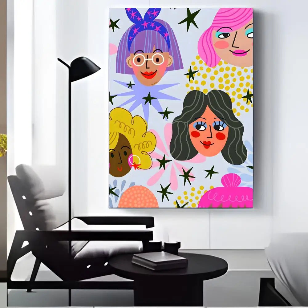 Boho Girl Power Vase Flower Canvas Wall Art – HD Print Poster Canvas Wall Art Axl Black6 30X40cmFrameless