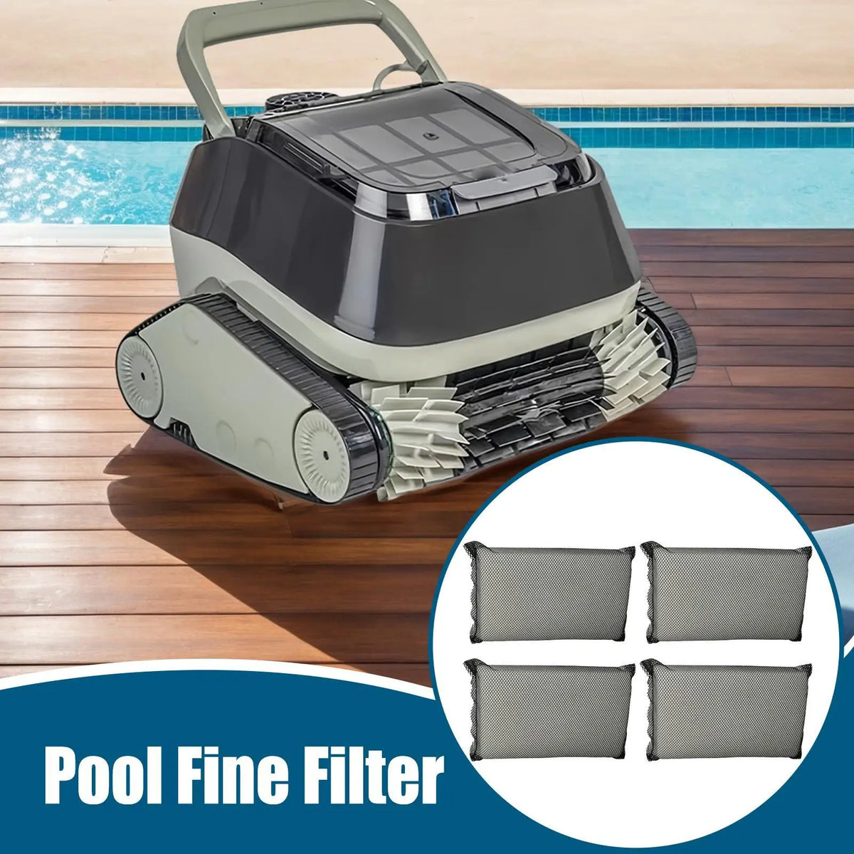 4-Pack Robotic Pool Cleaner Replacement Filter Pads Pool Filter Pads Axl