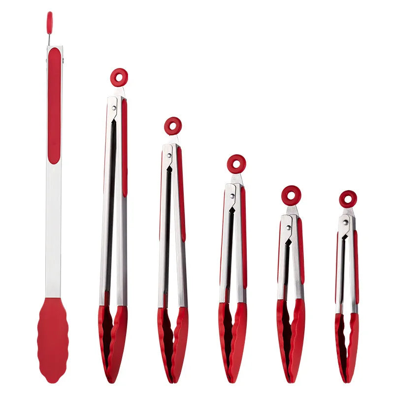 Silicone BBQ Tongs – Heat-Resistant Stainless Steel Kitchen Tool BBQ Kitchen Tongs Axl