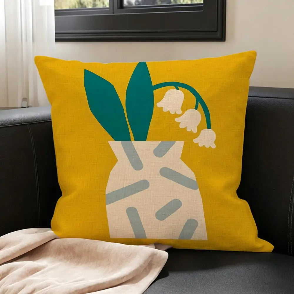 Natural Linen Cushion Cover – Printed Pillow for Sofa & Bed Linen Cushion Cover Axl