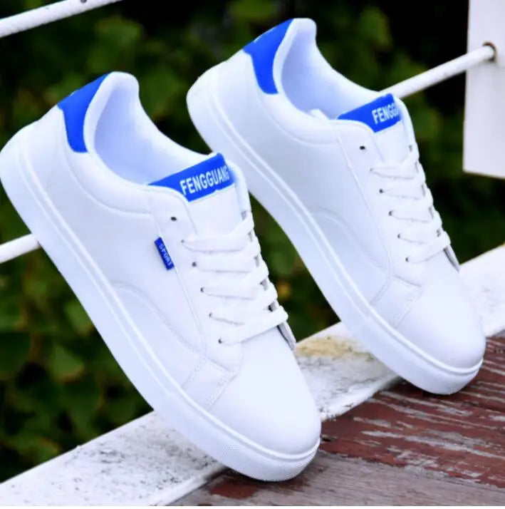 YBQJOO Flat Lace-Up Canvas Sneakers for Men – Sizes 34–47 Flat Canvas Sneakers Axl 8614-blue 40