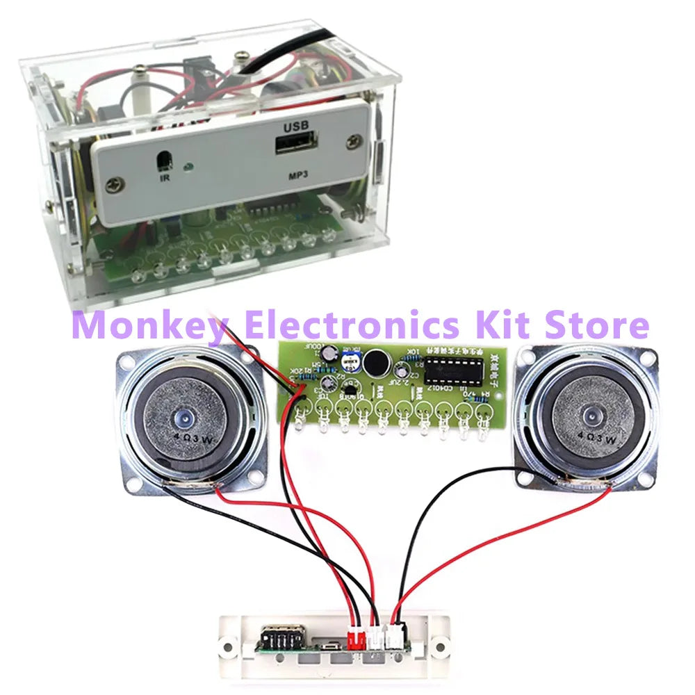 DIY Bluetooth Stereo Speaker Soldering Kit – Acrylic Build DIY Electronics Kit Axl