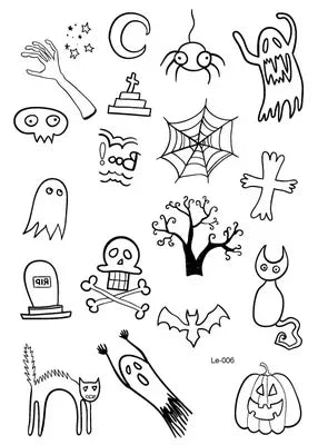 Halloween Glow Temporary Tattoo Stickers 2 Pack | Waterproof Temporary Tattoo Stickers Axl Le-006