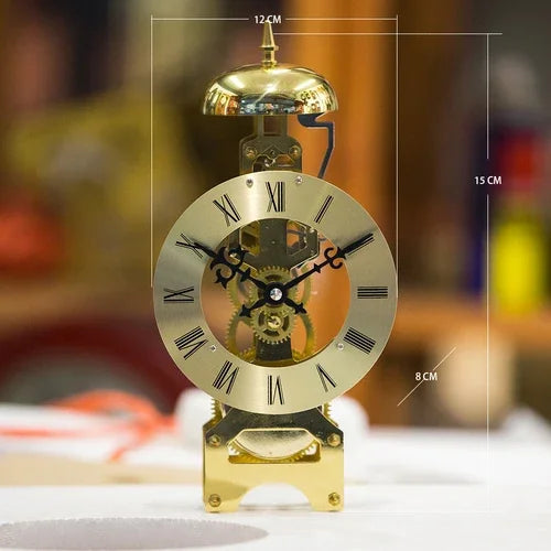 Nordic Antique Mechanical Desk Clock – Gold Metal Gear 8-Inch Mechanical Desk Clock Axl Style 6