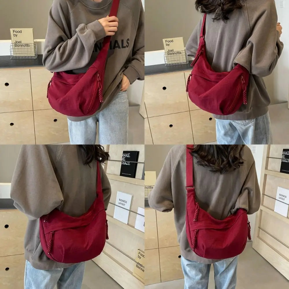 Large Canvas Crossbody Bag – Lightweight Dumpling Shoulder Bag Canvas Crossbody Bag Axl