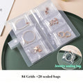 Portable Jewelry Organizer Album – Anti-Oxidation Zipper Bag Jewelry Organizer Axl 84-Grid and 20 bags