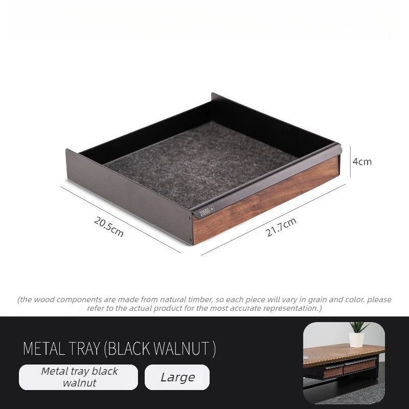 Wooden Desktop Storage Box – Modern Office Organizer Tray Desktop Storage Organizer Axl Walnut Color Large